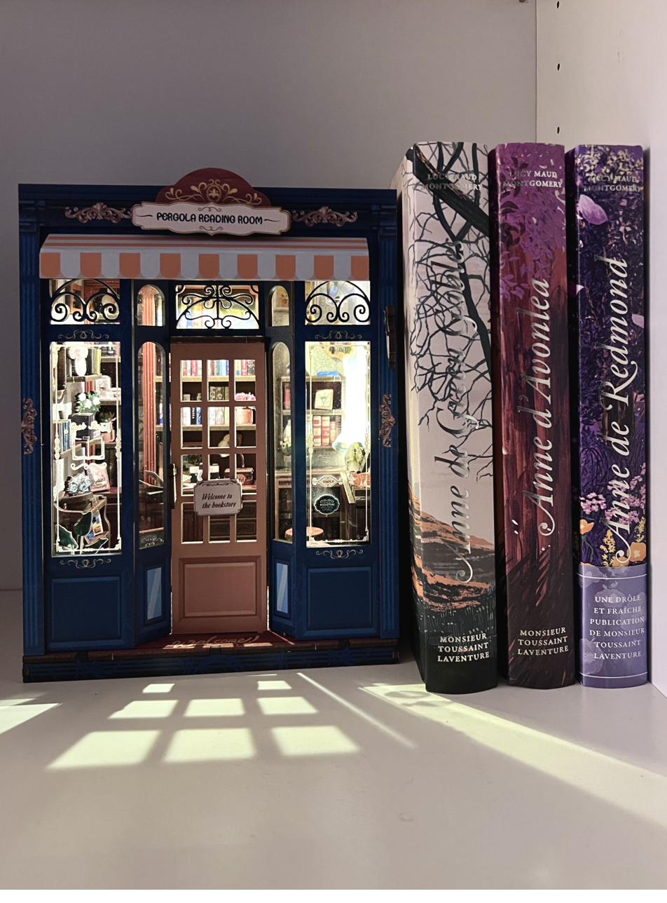 Book Nook en situation sur une étagère